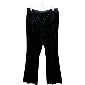 Lularoe XL Extra Large Adele Luxe Crushed Velvet Flare Black Pants Party Fancy
